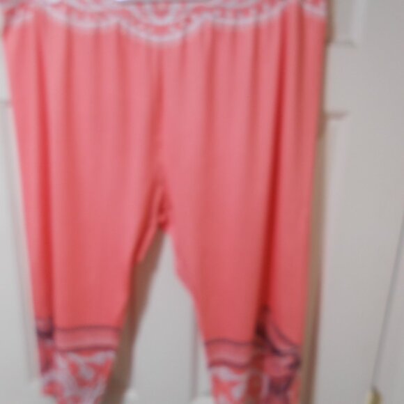 WOMEN'S SIZE 4X ROSE GAL CAPRI LOUNGE SLEEP PANTS PINK POLYESTER 👩 - Picture 9 of 9